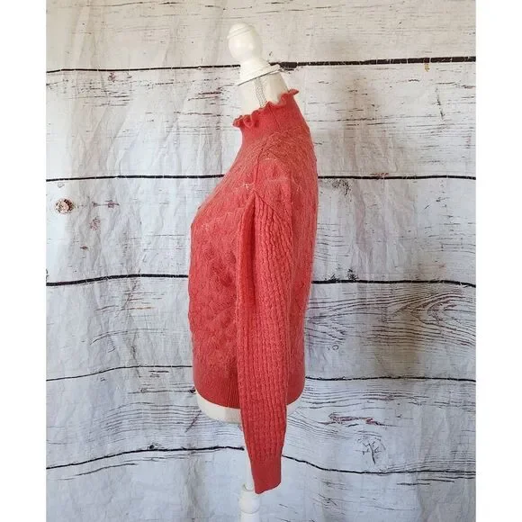 Anthropologie Knitted & Knotted Wool Blend Puffed Turtleneck Sweater Size XS - Picture 6 of 8